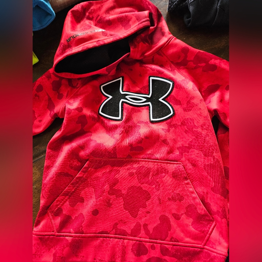 Under Armour Kids Red Camo Pullover Hoodie